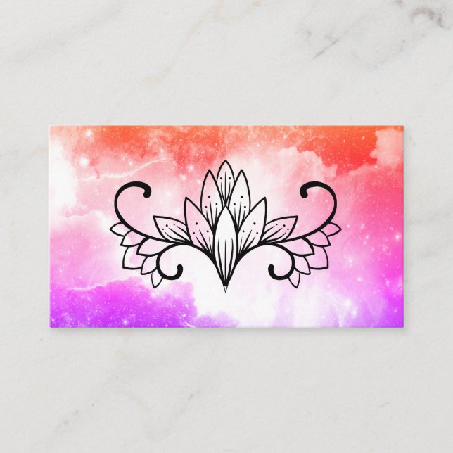 *~* Lotus Nebula Universe Pink Purple Galaxy Business Card (Front)