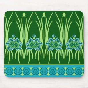 LOTUS NOUVEAU: BLUE GREEN SCENE MOUSE PAD