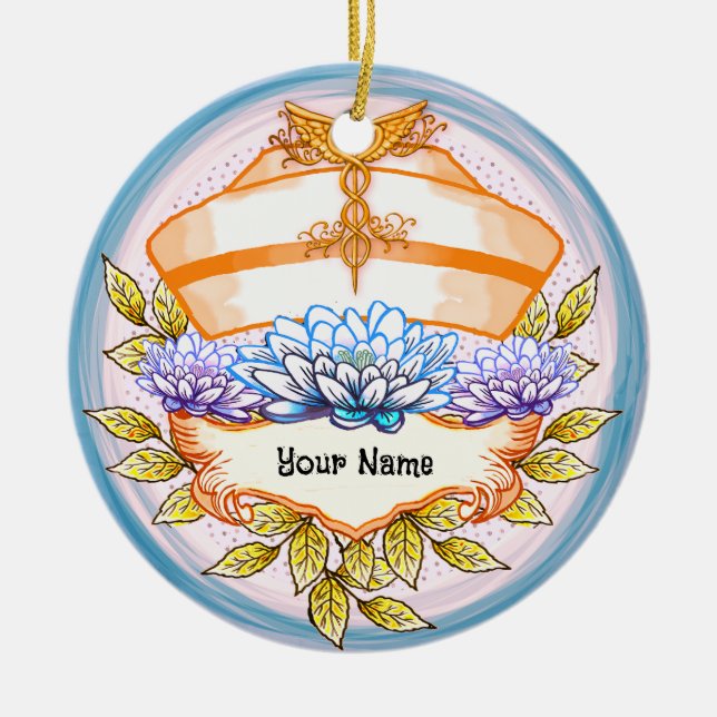 Lotus nurse cap ceramic ornament (Front)