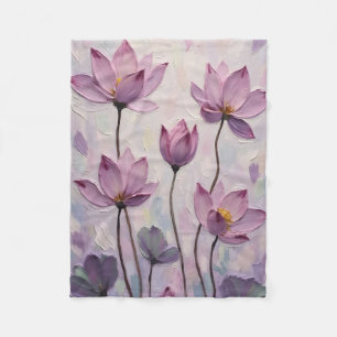 Lotus – Oil Painting Fleece Blanket