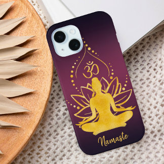 Lotus & Om – Personalised Name Minimalist iPhone 15 Case