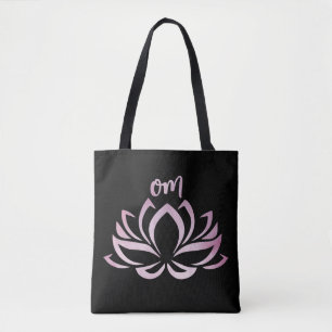 Lotus Om Pink Tote Bag