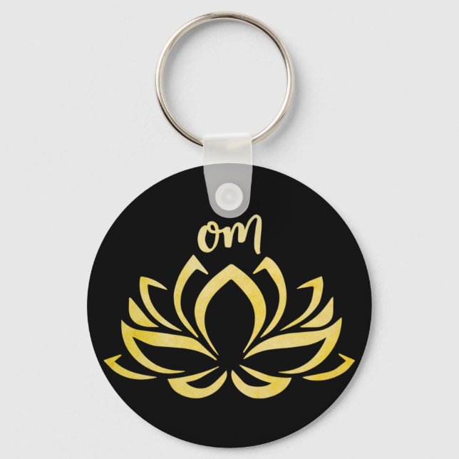 Lotus Om Yellow Keychain (Front)