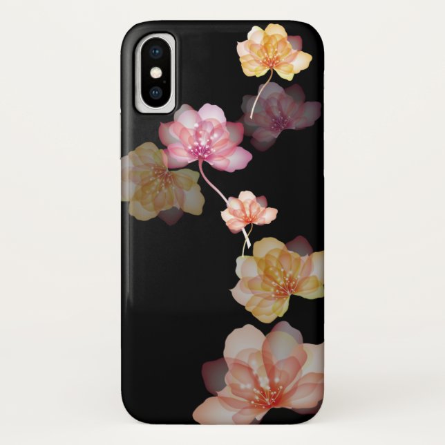 Lotus on Black Case-Mate iPhone Case (Back)