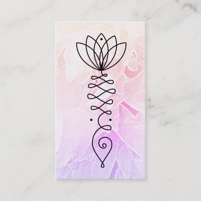*~* Lotus Pastel  Peony Healer Massage Yoga Reiki Business Card (Front)