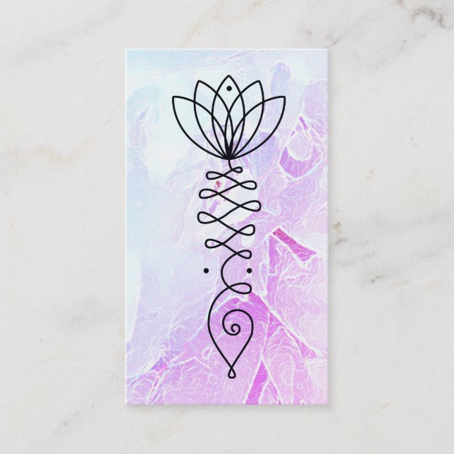 *~* Lotus Pastel  Peony Massage Yoga Reiki Healer Business Card (Front)