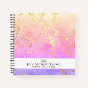 *~* Lotus Pastel Pink Peach Universe Gold AP3   Notebook