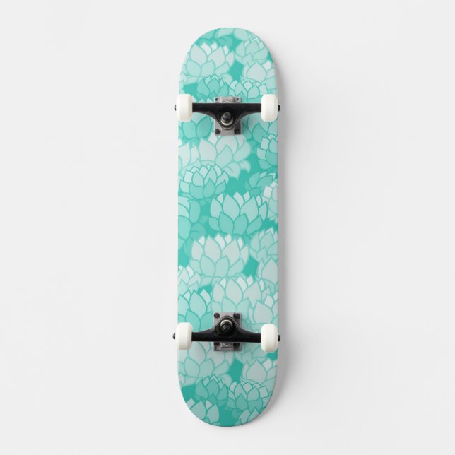 Lotus pattern 2 skateboard (Front)