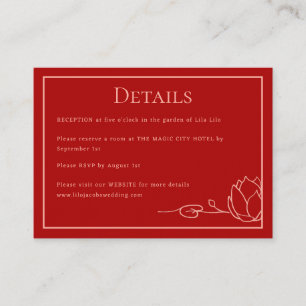 Lotus Personalized Wedding Details Enclosure Card