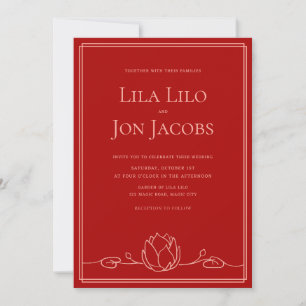 Lotus Personalized Wedding Invitation