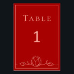 Lotus Personalized Wedding Table Number Card<br><div class="desc">Lotus Personalized Wedding Table Number Card
Personalize for your own unique wedding table number card. © Olliwerks Inc.
Line Art Personalize Customize Text Simple Classic Elegant Lotus Pink Red Wedding Table Number Card</div>