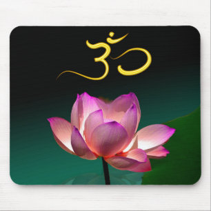 Lotus/Pink+Magenta+Om, DIY text Mouse Pad