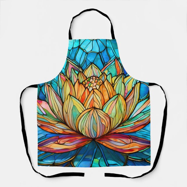 Lotus pink stained glass apron (Front)