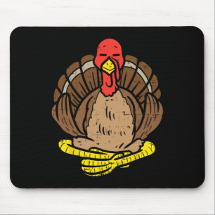 Lotus Pose Yoga Lover Turkey Yogi Funny Thanksgivi Mouse Pad