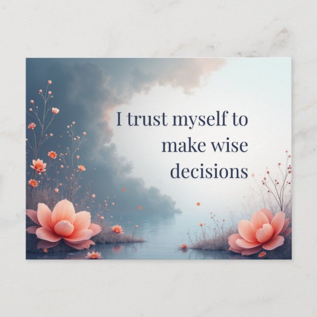 Lotus Reflection Affirmation Empower Inner Wisdom Postcard (Front)