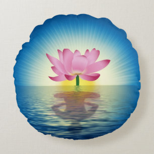 Lotus Reflection Round Cushion