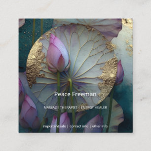 Lotus Reverie Lotus Flower Design Square Business Card