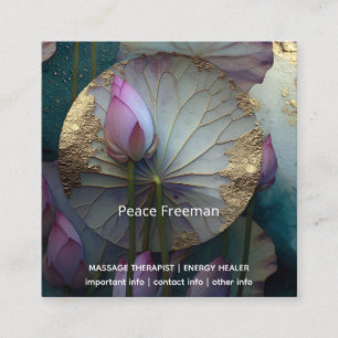Lotus Reverie Lotus Flower Design Square Business Card