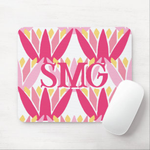 Lotus Ribbon in Pink + Yellow Personalised Mouse Pad