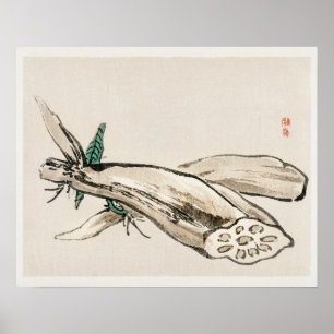 Lotus Root by Kōno Bairei (1844-1895) Poster
