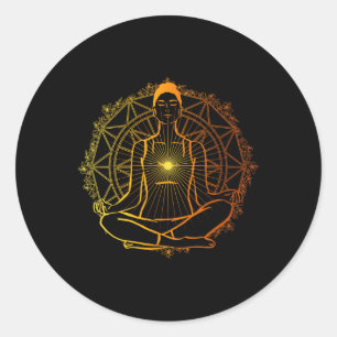 Lotus Seat Light Star Mandala Classic Round Sticker