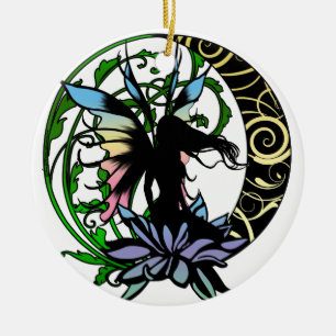 Lotus Shadow Fairy Ceramic Tree Decoration