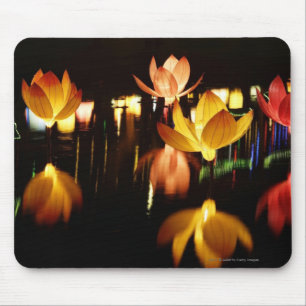 Lotus shaped lanterns for mid autumn festival mouse pad