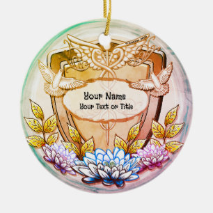 Lotus shield nurse ceramic ornament