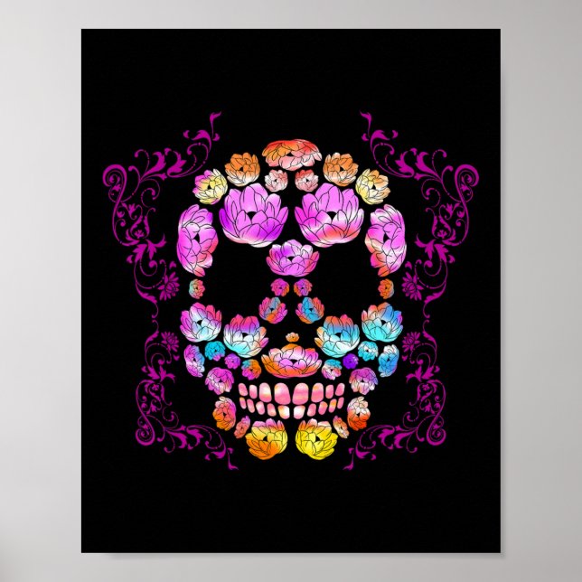 Lotus Skull Mandala Zen Art Design  Poster (Front)