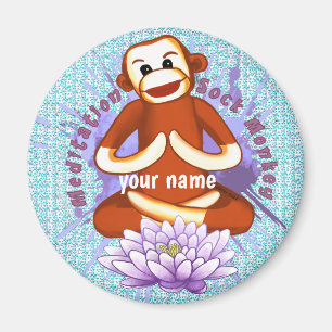 Lotus Sock Monkey  Magnet