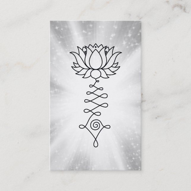 *~*  Lotus Sparkle Rays Reiki Energy Healing Business Card (Front)
