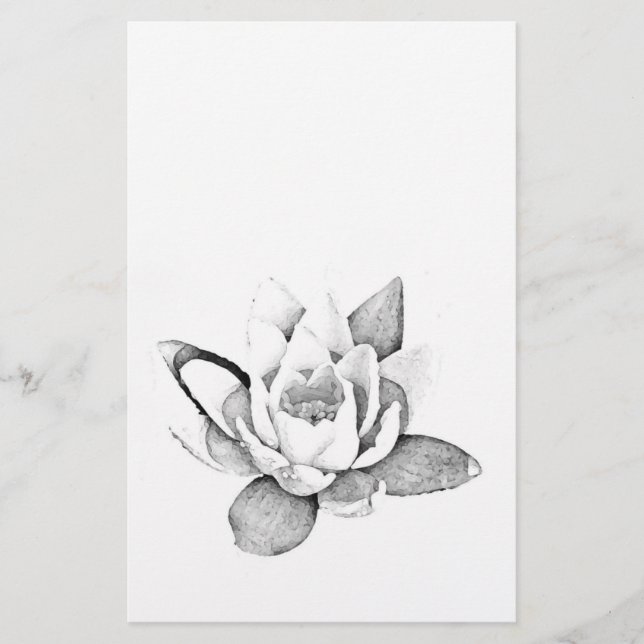 LOTUS STATIONERY IN BLACK AND WHITE (Front)