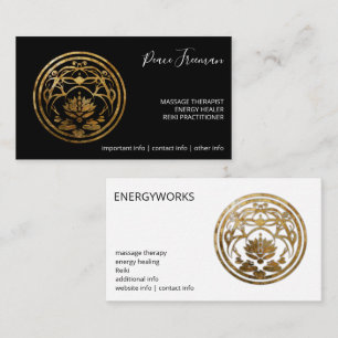 Lotus Stillness Golden Mandala Design Business Card