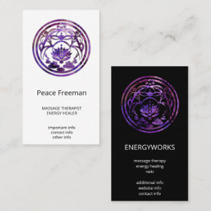 Lotus Stillness Purple Mandala Design Business Card