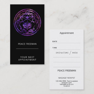 Lotus Stillness Purple Mandala Design Business Card