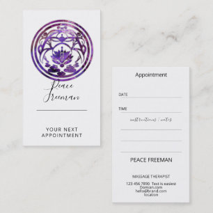 Lotus Stillness Purple Mandala Design Business Card