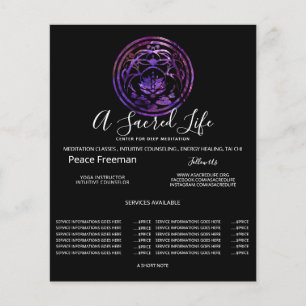 Lotus Stillness Purple Mandala Design Flyer