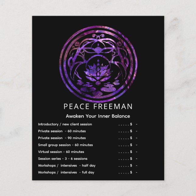 Lotus Stillness | Purple Mandala Design Flyer (Front)