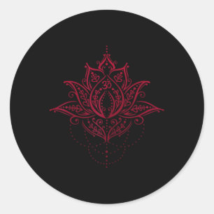 Lotus Symbol Spiritual Mandala Art Yoga Meditation Classic Round Sticker