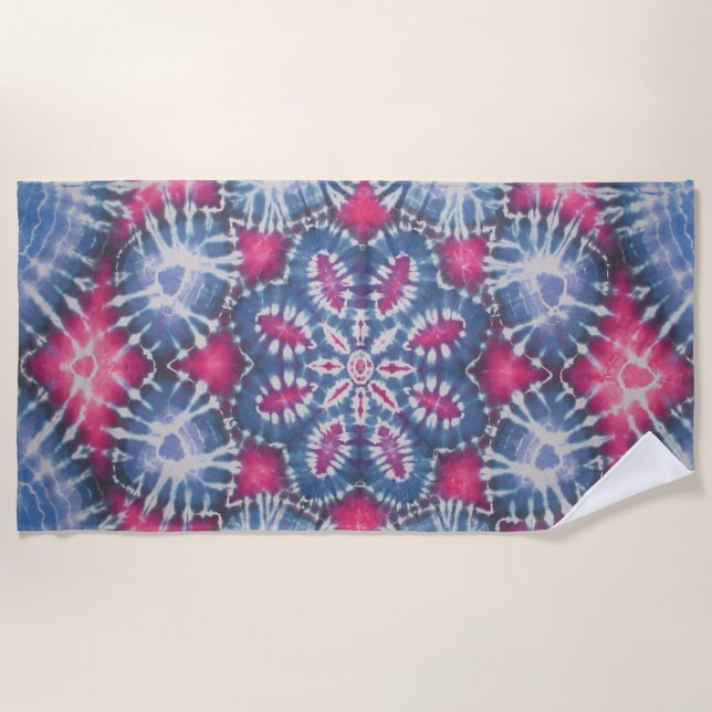 Lotus Tie Dye Beach Towel (Front)