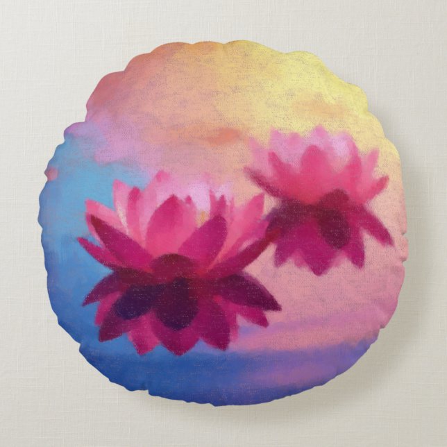 Lotus Vibrant Round Cushion (Front)