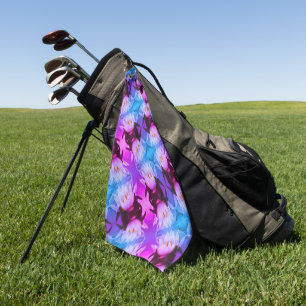 Lotus Water Lily Flower Abstract Art Pattern    Golf Towel