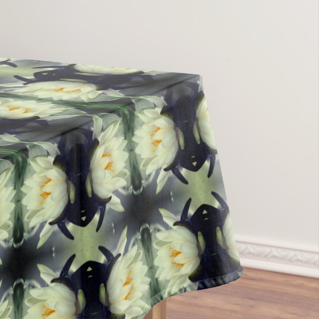 Lotus Water Lily Flower Abstract Art Pattern Tablecloth (In Situ)