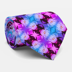Lotus Water Lily Flower Abstract Art Pattern     Tie