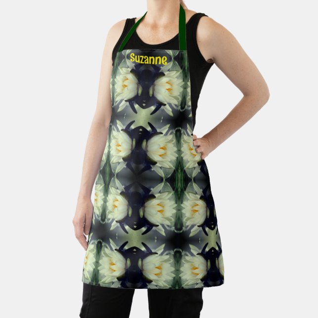 Lotus Water Lily Flower Abstract Personalised   Apron (Insitu)
