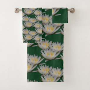 Lotus Water Lily Flower Bath Towel Set