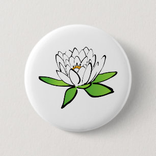 Lotus Water Lily Flower Bloom Blossom 6 Cm Round Badge