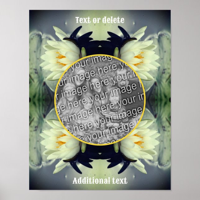 Lotus Water Lily Flower Create Your Own Photo Poster (Front)