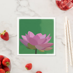 Lotus Water Lily Pink Flower Floral Napkin