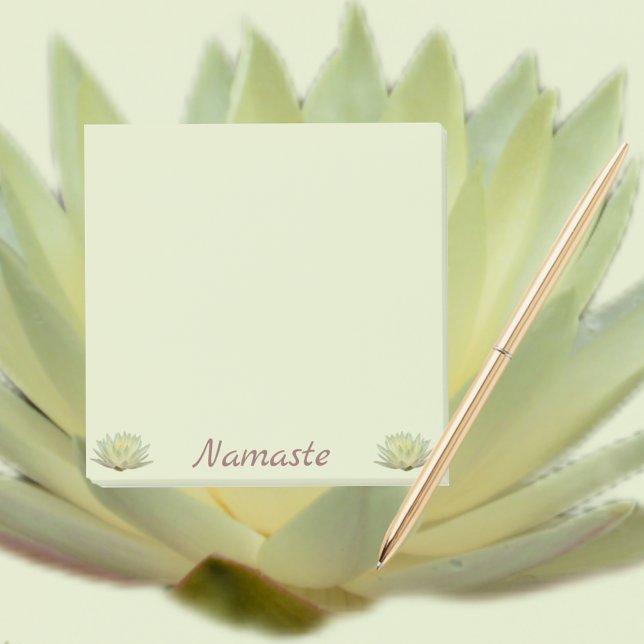 Lotus Waterlily Yellow Floral Namaste Pale Green Post-it Notes (Creator Uploaded)